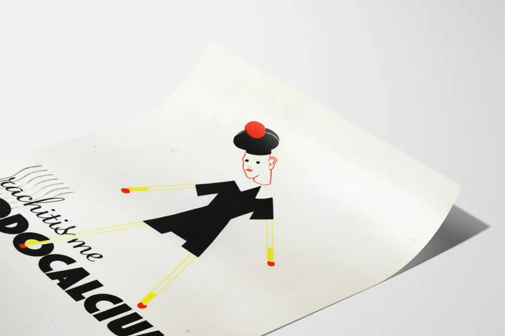 Plakat reklamowy z Iodokalcjum - Retro dekoracja ścienna