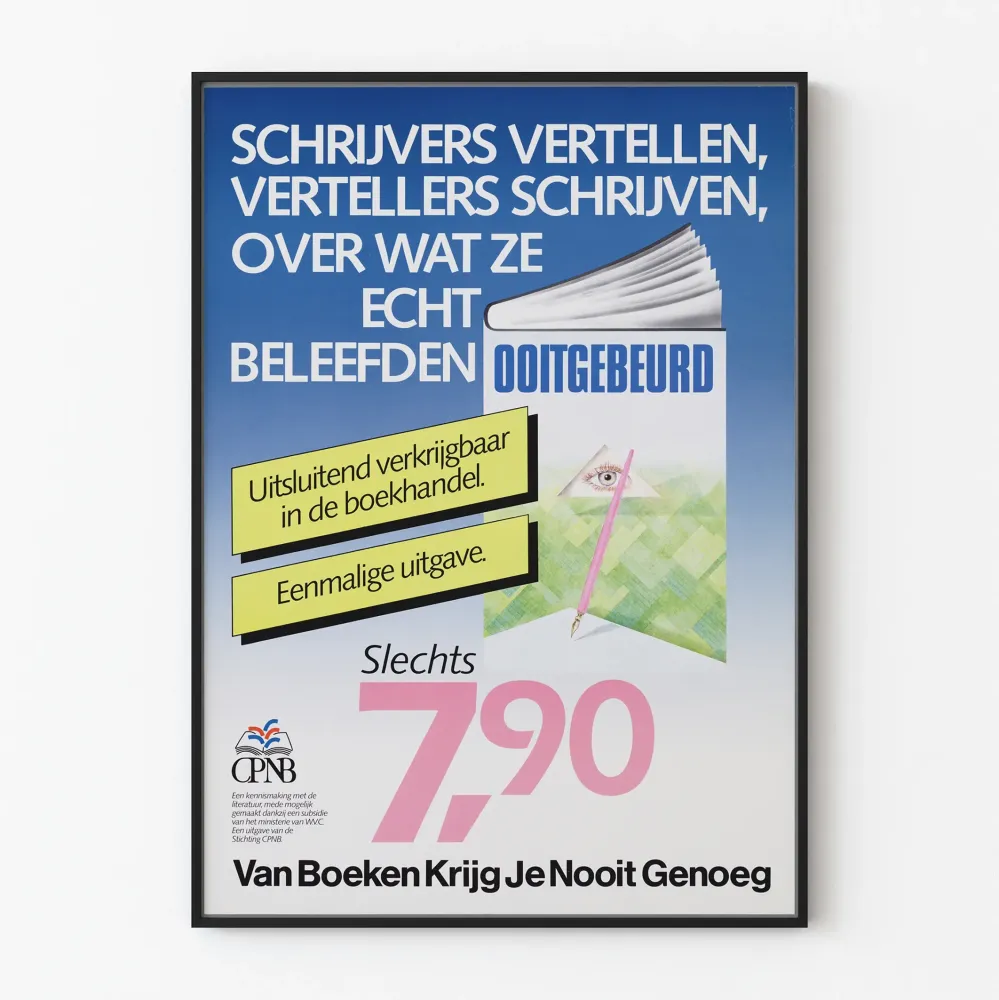Plakat reklamowy literacki vintage w języku niderlandzkim