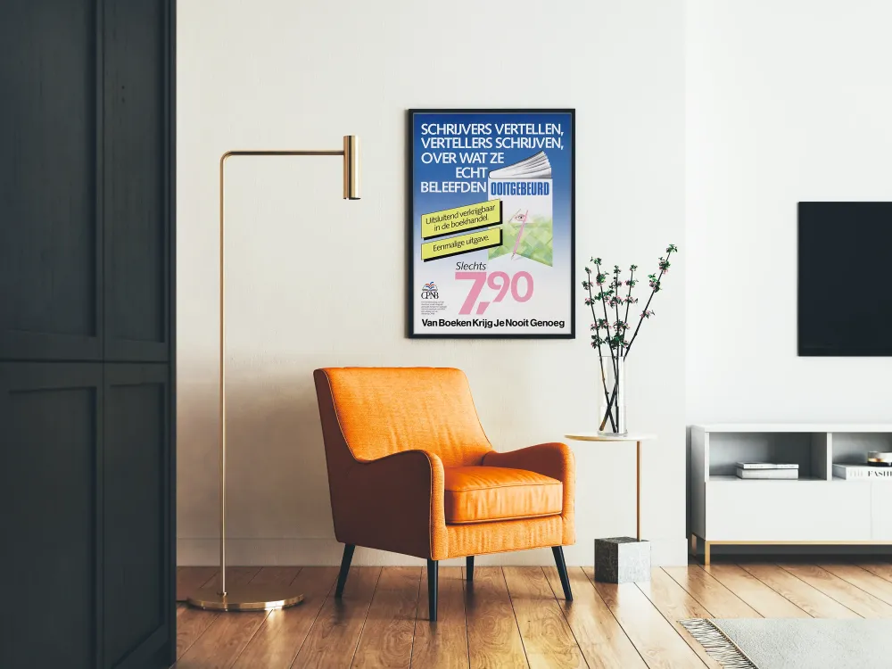Plakat reklamowy literacki vintage w języku niderlandzkim