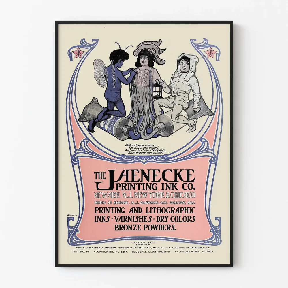 Plakat reklamowy w stylu secesji Laenecke Printing Ink Co.