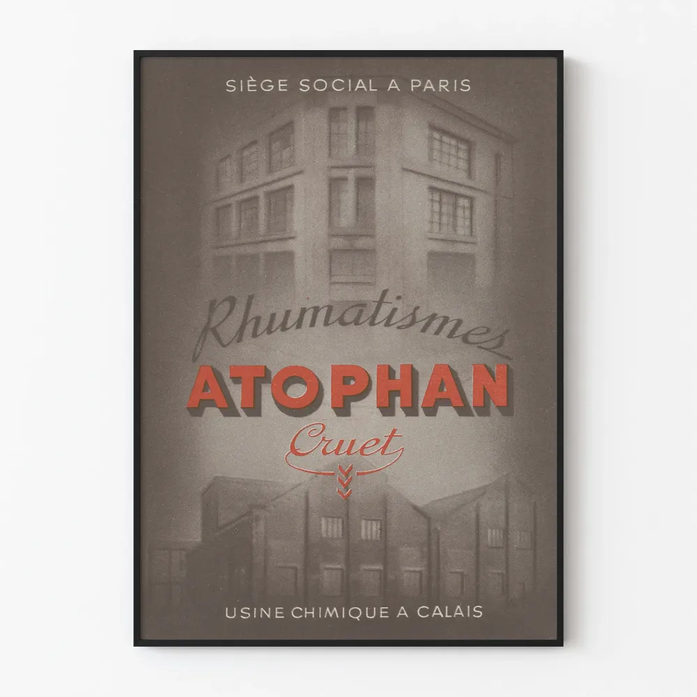 Plakat reklamowy vintage Atophan Rhumatismes