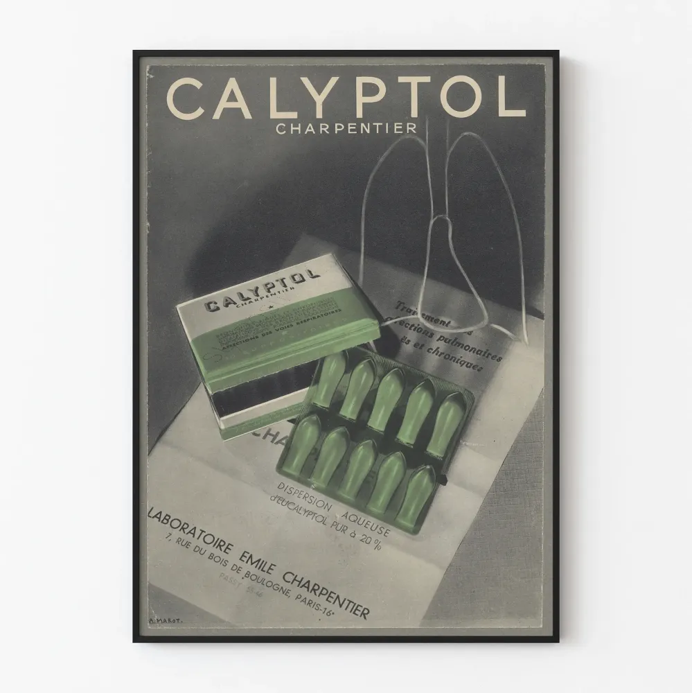 Plakat reklamowy vintage Calyptol Charpentier