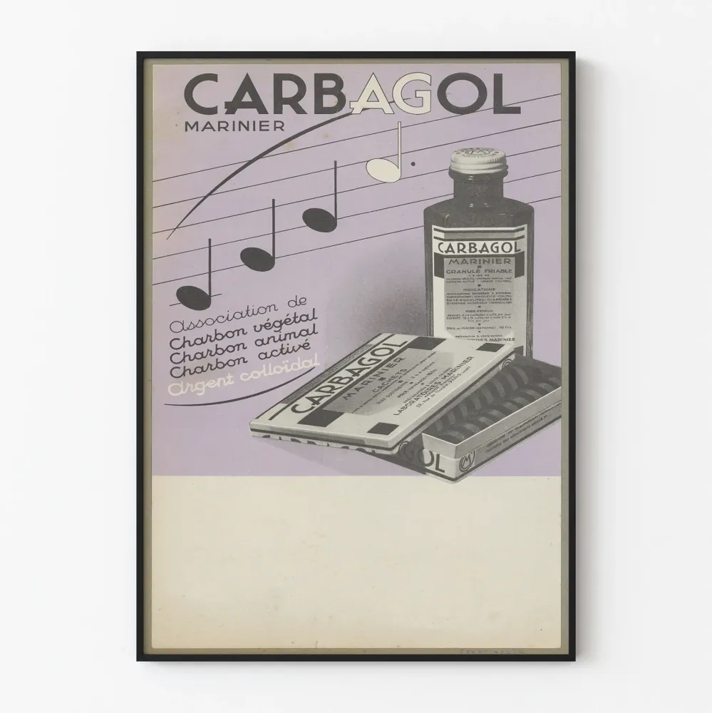 Plakat reklamowy vintage Carbagol Marinier