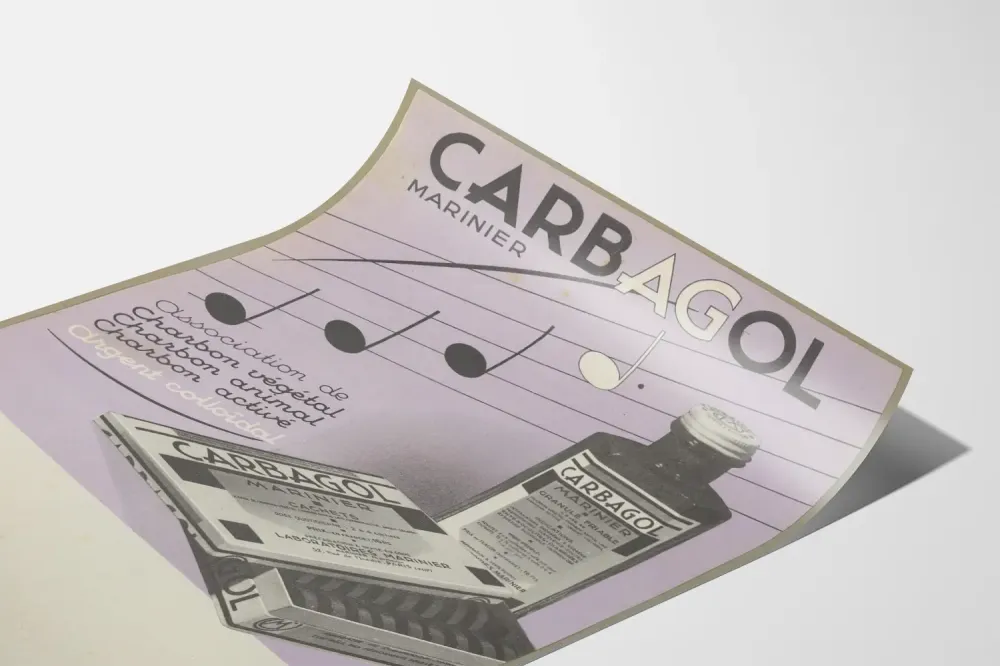 Plakat reklamowy vintage Carbagol Marinier