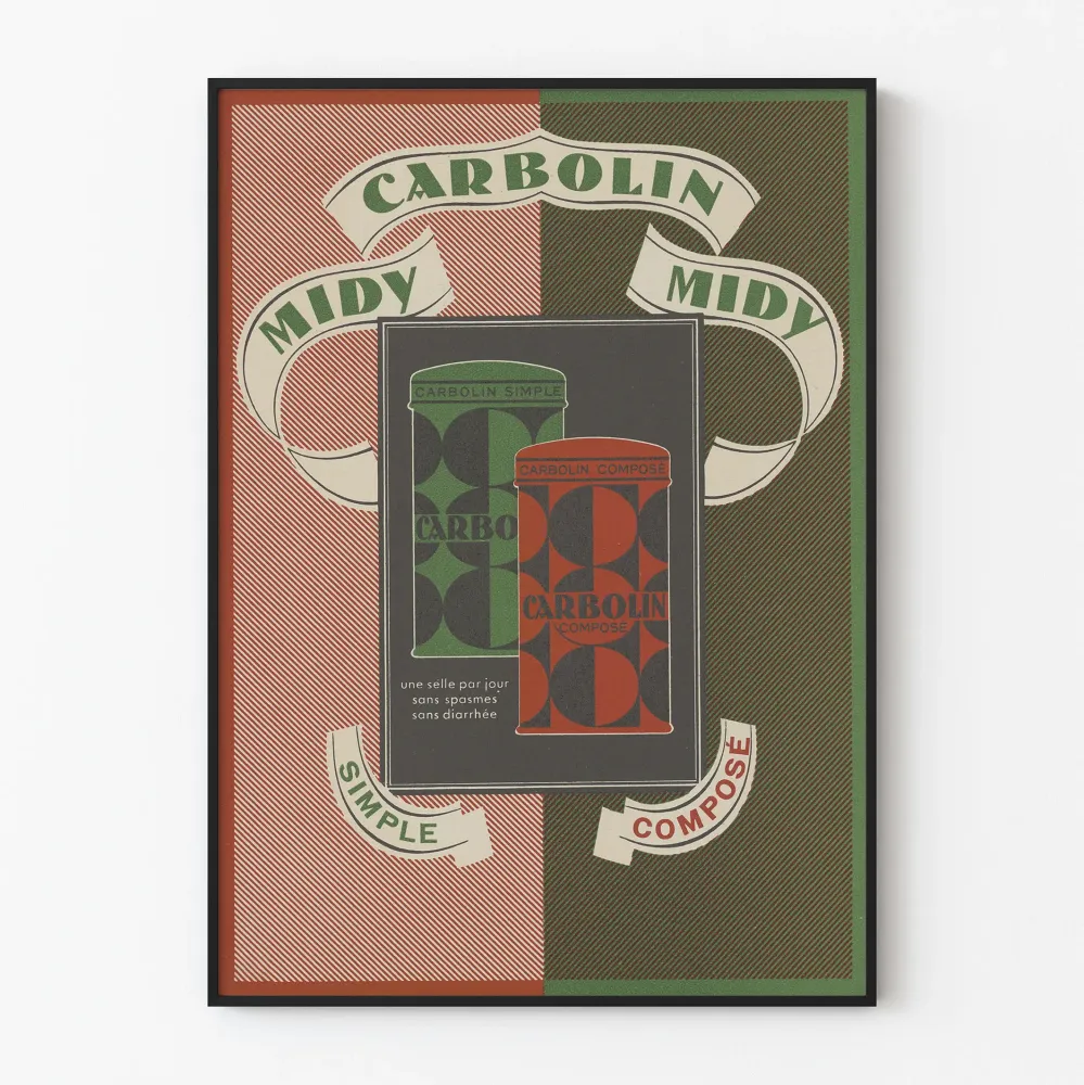 Plakat reklamowy vintage Carbolin Midy