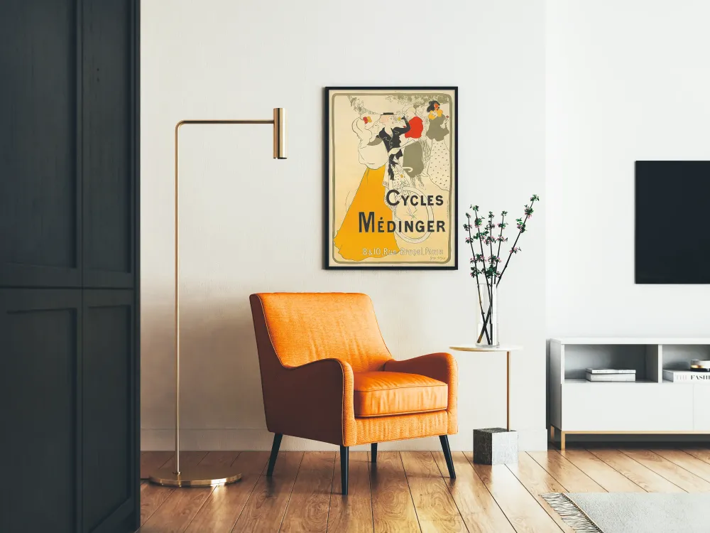 Plakat reklamowy vintage Cycles Médinger