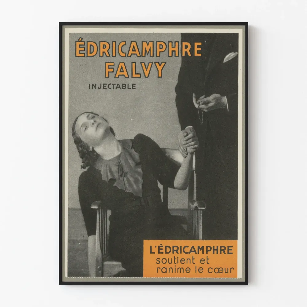 Plakat reklamowy vintage Édricamphre Falvy do wstrzykiwań