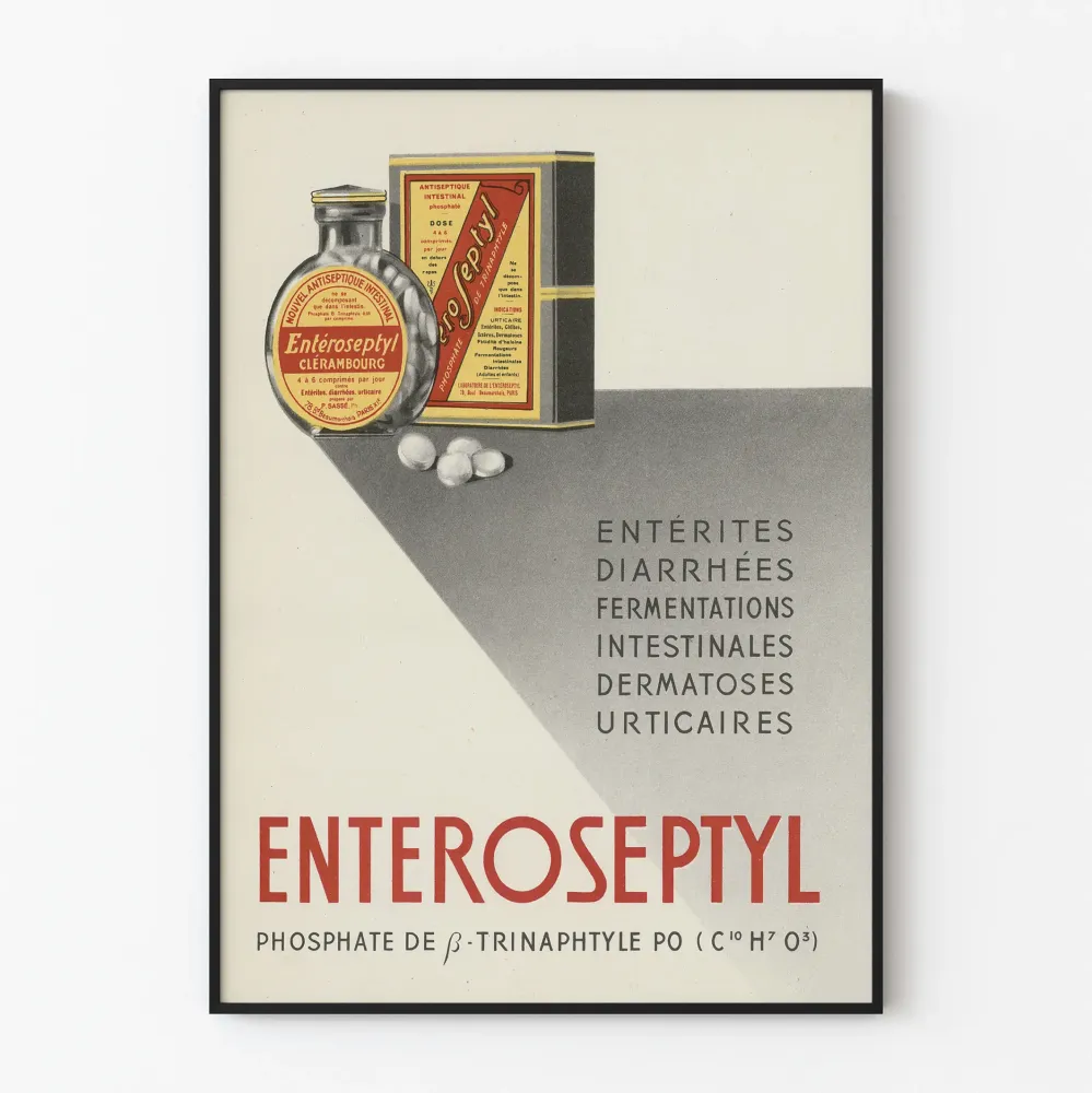 Plakat reklamowy vintage Enteroseptyl środek antyseptyczny do jelit