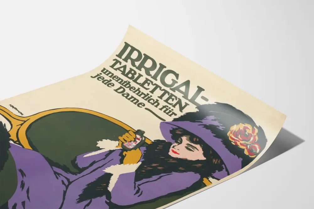 Plakat reklamowy vintage Irrigal Tabletten