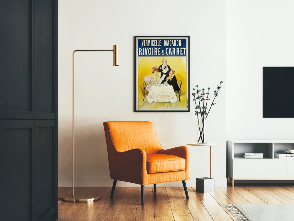 Plakat reklamowy vintage z makaronem vermicelli Rivoire & Carret