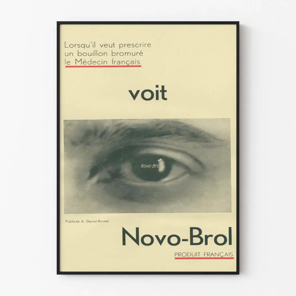 Plakat reklamowy vintage Novo-Brol lekarz francuski