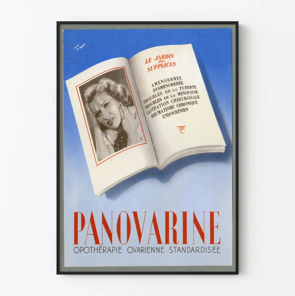 Plakat reklamowy vintage Panovarine terapia jajnikowa