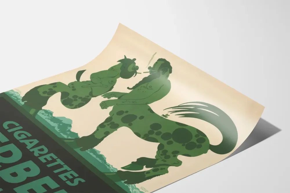 Plakat reklamowy vintage Papierosy Gerber Zurych