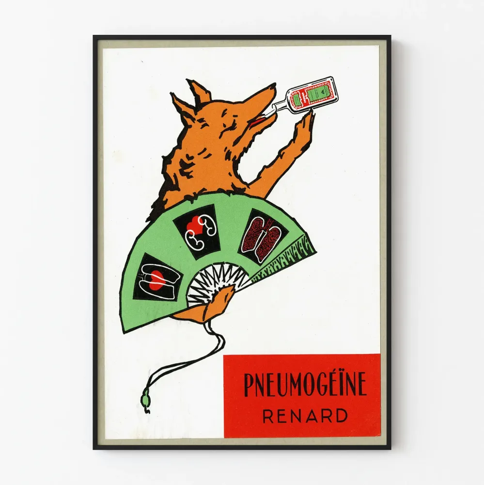 Plakat reklamowy vintage Pneumogéine Renard