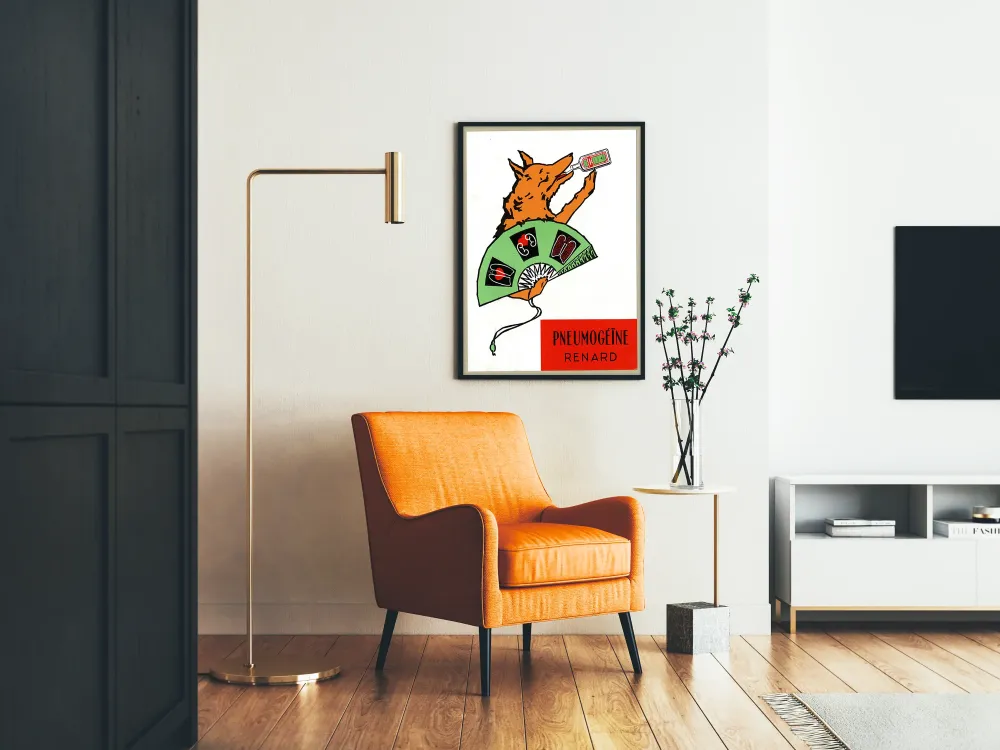 Plakat reklamowy vintage Pneumogéine Renard