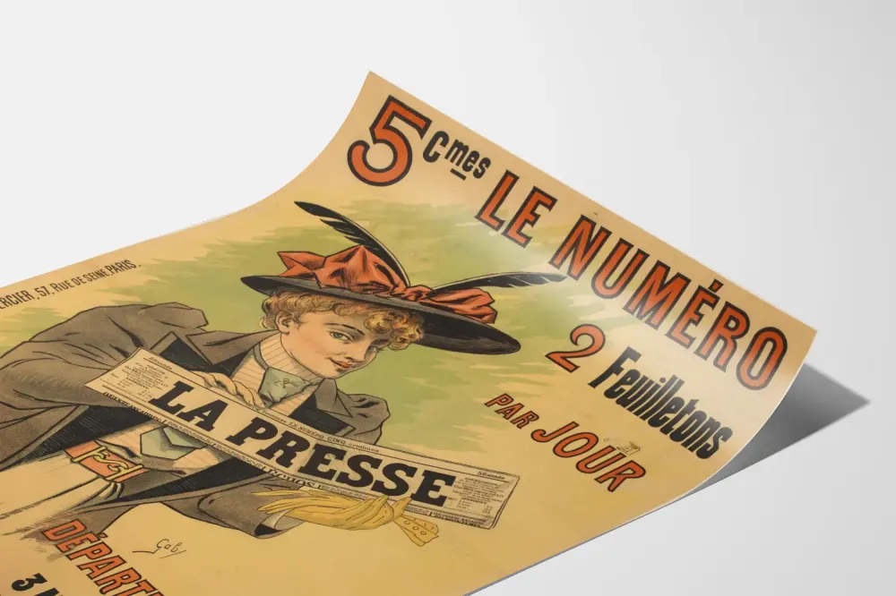Plakat reklamowy vintage - Prasa, 2 felietony dziennie