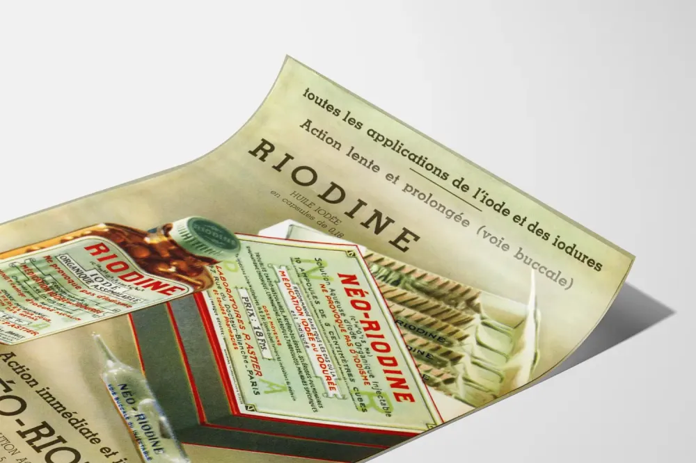 Plakat reklamowy vintage Riodine & Néo-Riodine Olej Jodowy