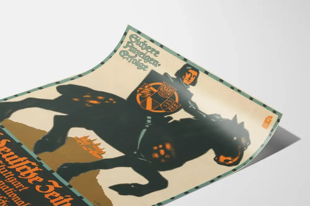 Plakat reklamowy vintage Süddeutsche Zeitung Stuttgart