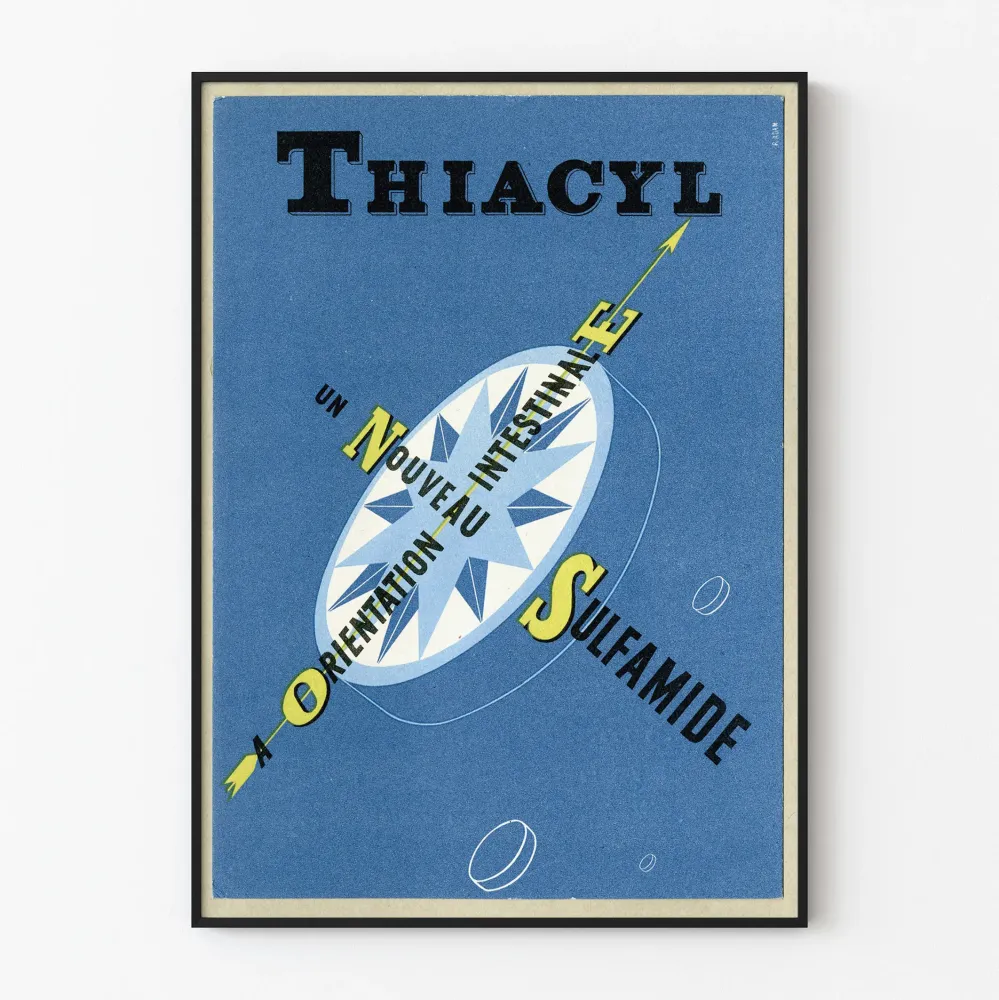 Plakat reklamowy vintage sulfonamid Thiacyl