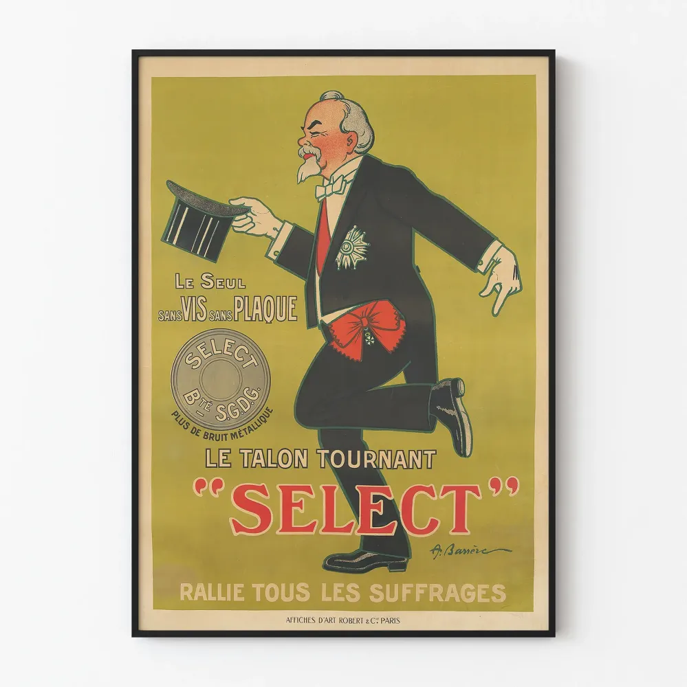 Plakat reklamowy vintage Talon Tournant Select