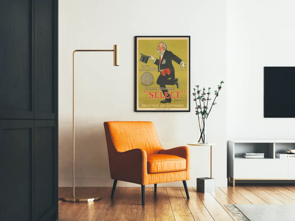 Plakat reklamowy vintage Talon Tournant Select