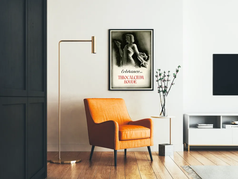 Plakat reklamowy vintage Thiocalcium Houdé Tolerancja