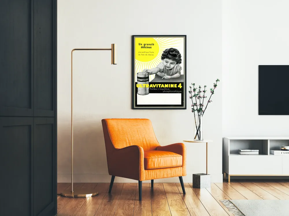 Plakat reklamowy vintage UltravITamina 4 granulki