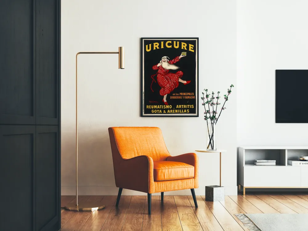 Plakat reklamowy vintage URICURE na reumatyzm i artretyzm