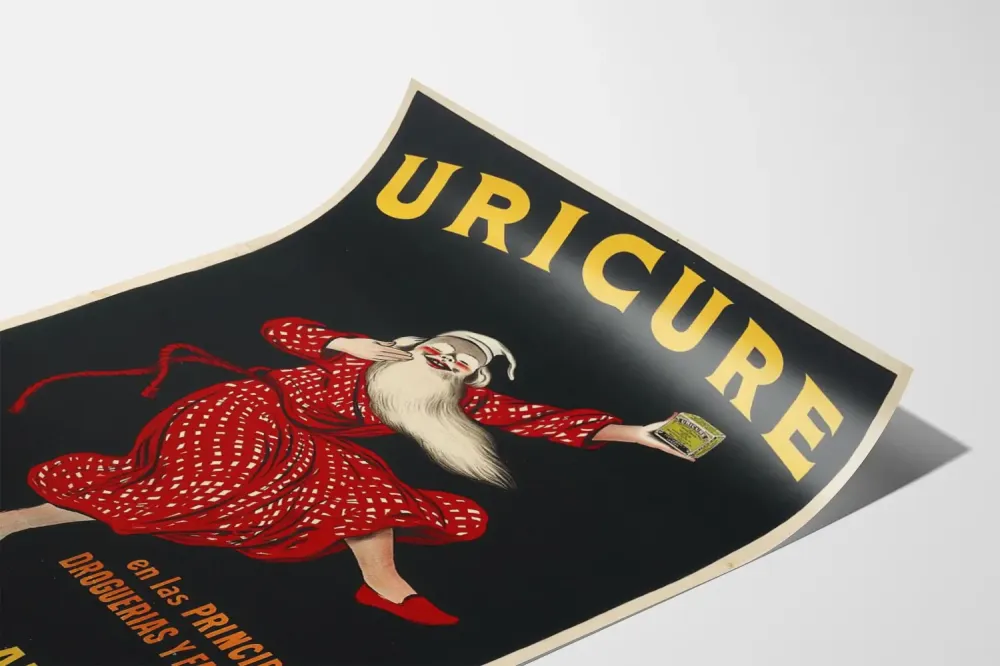 Plakat reklamowy vintage URICURE na reumatyzm i artretyzm