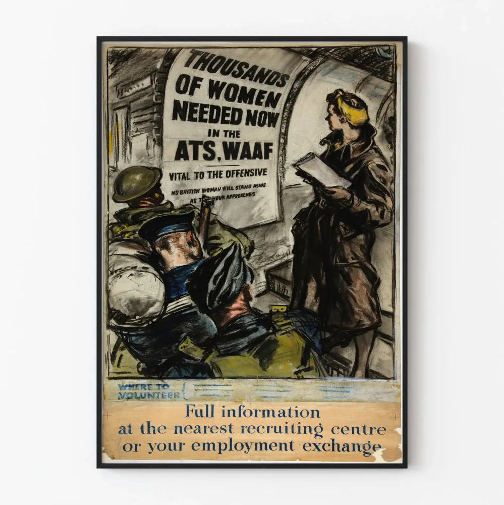 Plakat rekrutacyjny w stylu vintage ATS i WAAF