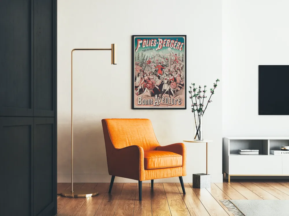 Plakat retro Folies Bergère Bonne Aventure dekoracja ścienna