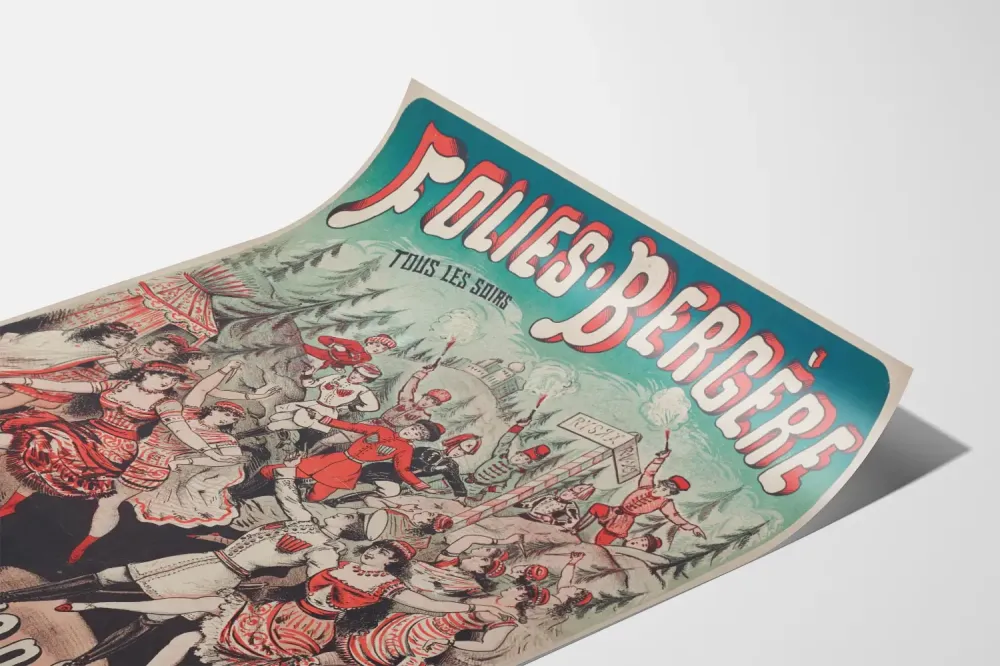 Plakat retro Folies Bergère Bonne Aventure dekoracja ścienna