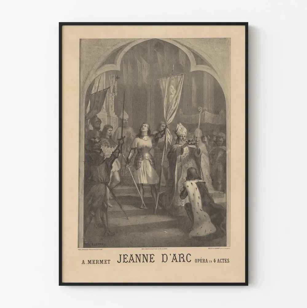 Plakat retro Jeanne d'Arc Opera w 4 aktach autorstwa . Mermet