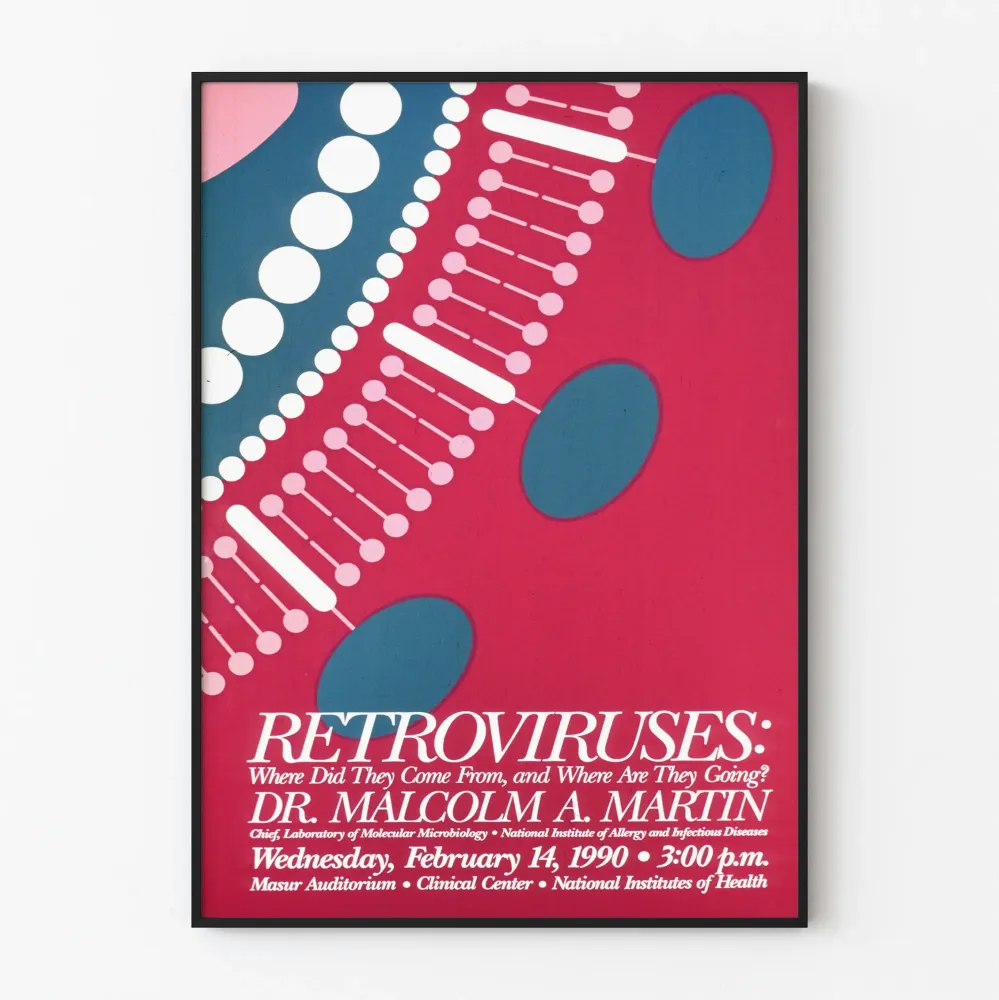 Plakat Retrowirusy - Projekt naukowy w stylu vintage