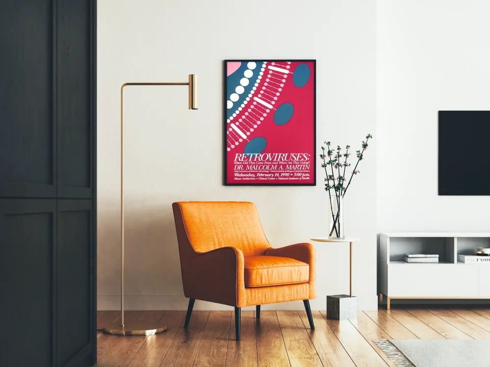 Plakat Retrowirusy - Projekt naukowy w stylu vintage