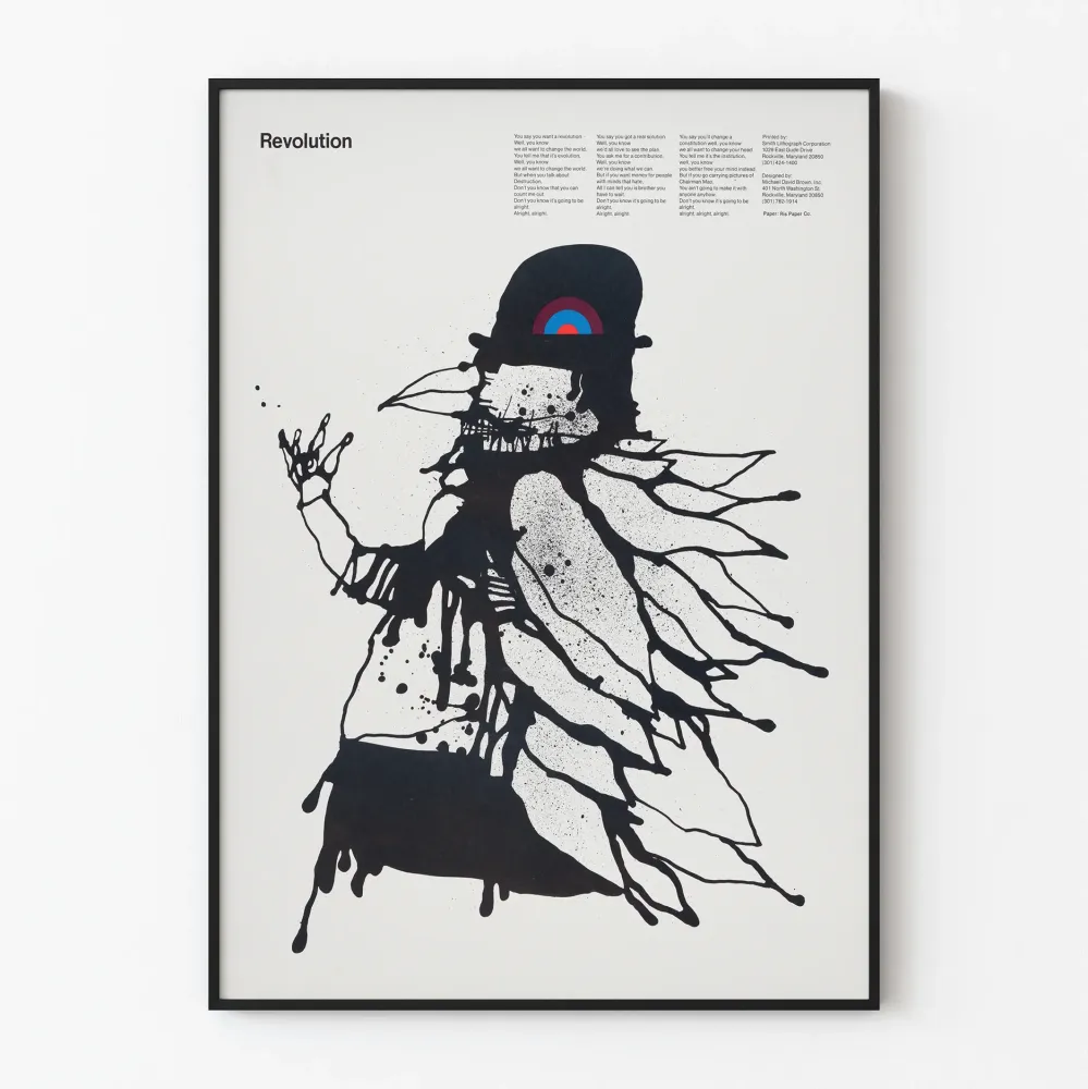 Plakat Rewolucja Sylwetka Czarna Abstrakcyjna
