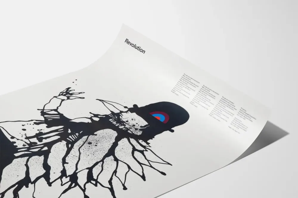Plakat Rewolucja Sylwetka Czarna Abstrakcyjna