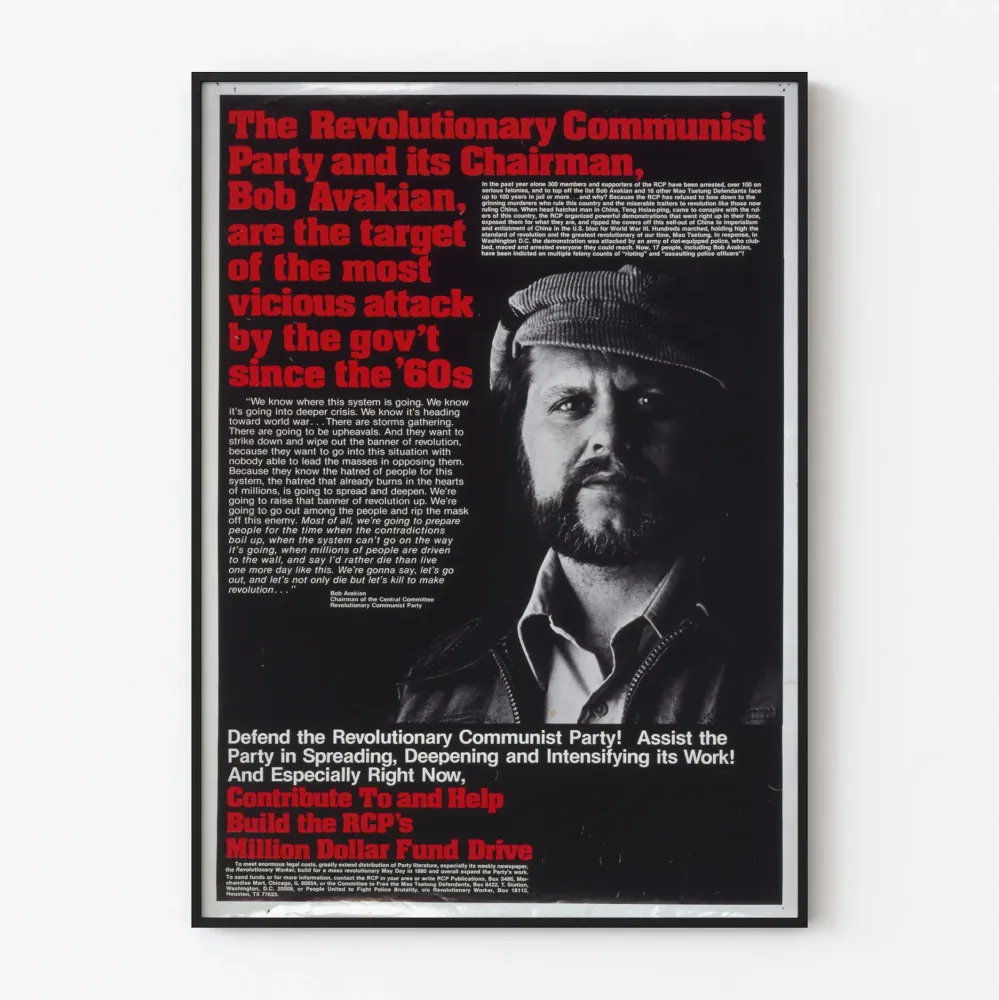 Plakat rewolucjonisty Boba Avakiana i Partii Komunistycznej