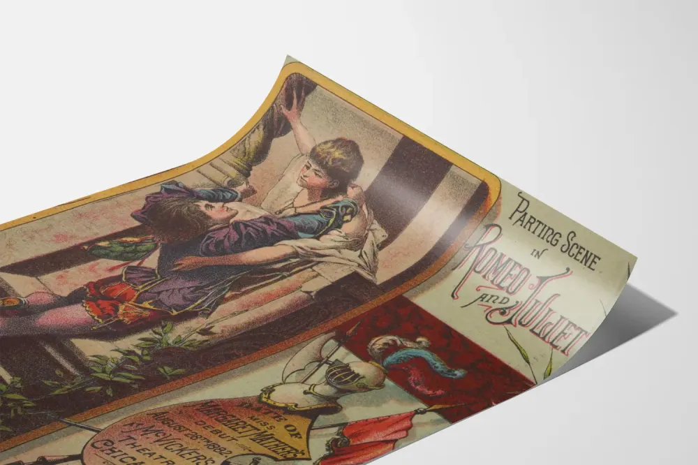 Plakat Scena pożegnania Romeo i Julia Vintage