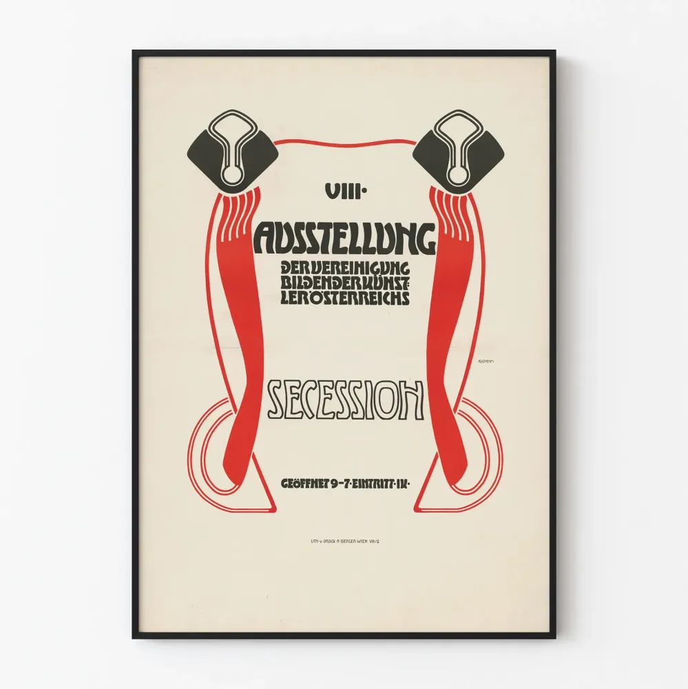 Plakat Secesja Artysta austriacki VIII wystawa