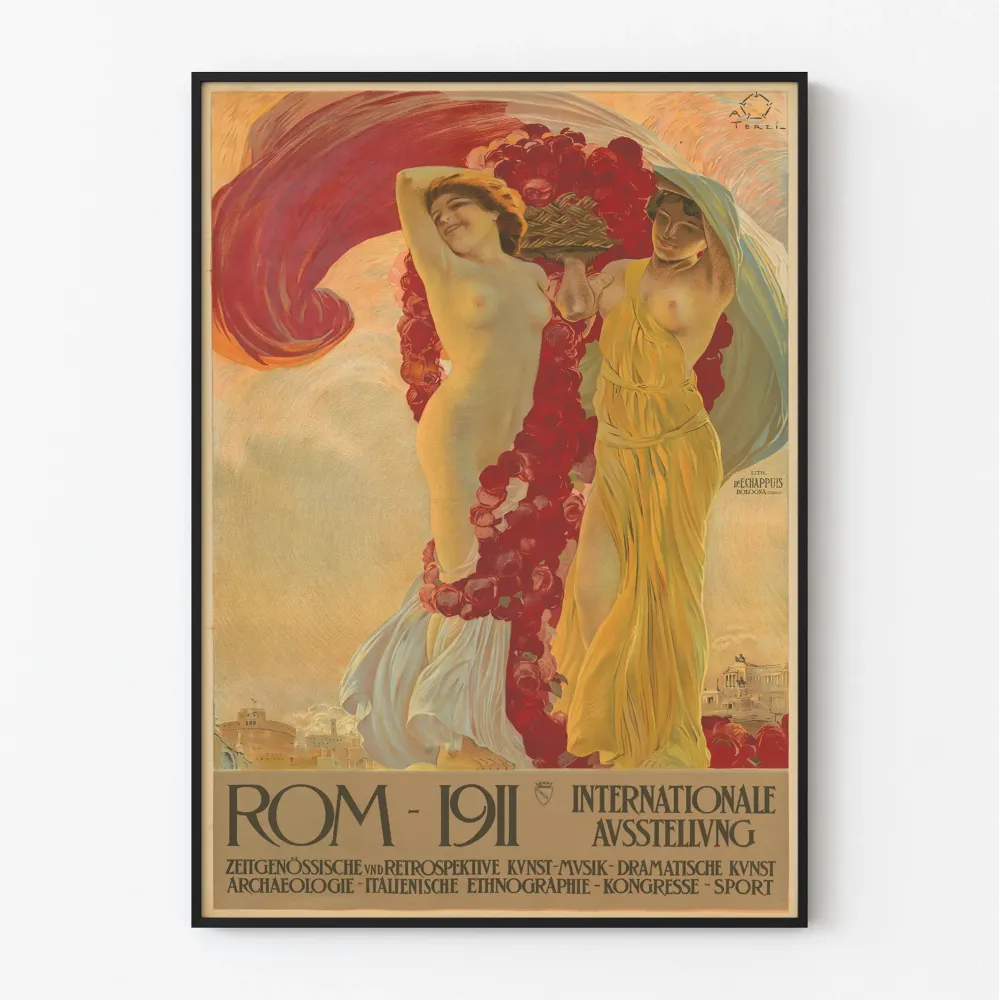 Plakat z secesji Rzym 1911 - Międzynarodowa Wystawa