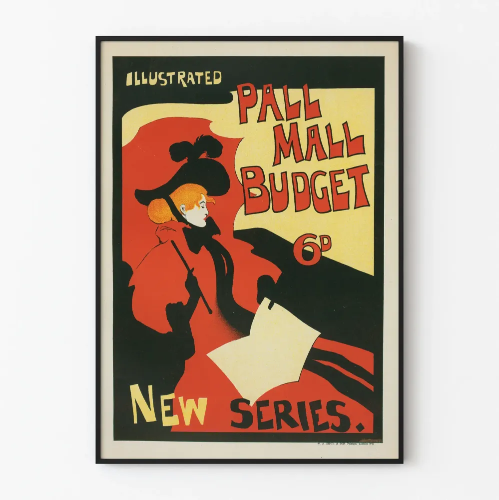 Plakat z serii nowej Pall Mall Budżet z ilustracją vintage