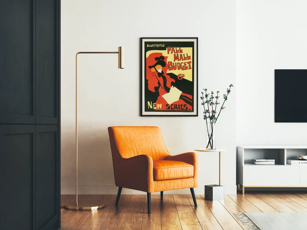 Plakat z serii nowej Pall Mall Budżet z ilustracją vintage