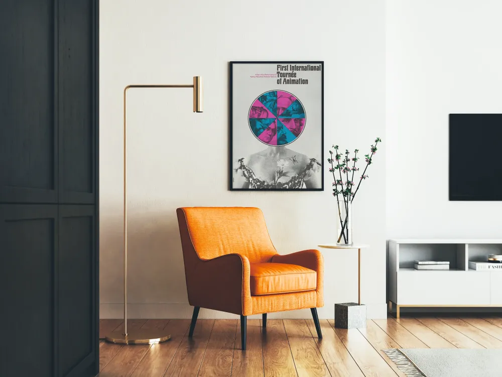 Plakat z serii Pierwsza Międzynarodowa Tournée Animacji vintage