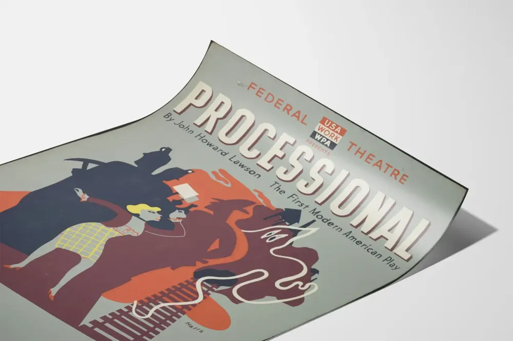 Plakat z serii Vintage Processional Teatr Federalny Amerykański