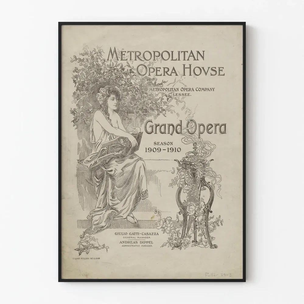 Plakat Sezon Wielka Opera 1909-1910 Metropolitan Opera House Nowy Jork