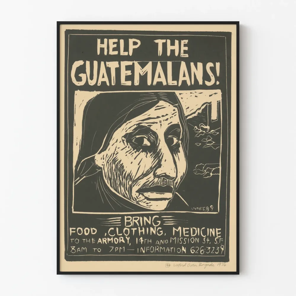 Plakat Solidarności Gwatemala - Pomoc humanitarna vintage