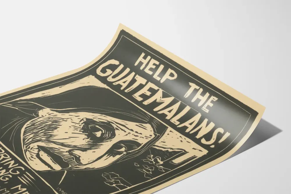 Plakat Solidarności Gwatemala - Pomoc humanitarna vintage