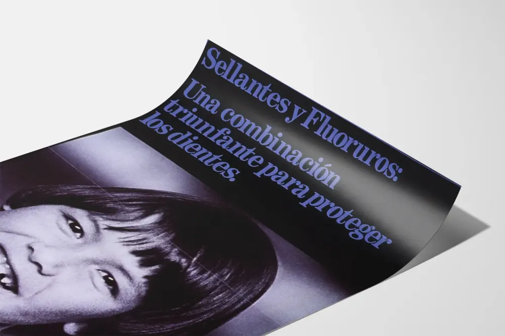 Plakat Stomatologia: Ochrona zębów z wypełniaczami i fluorkami