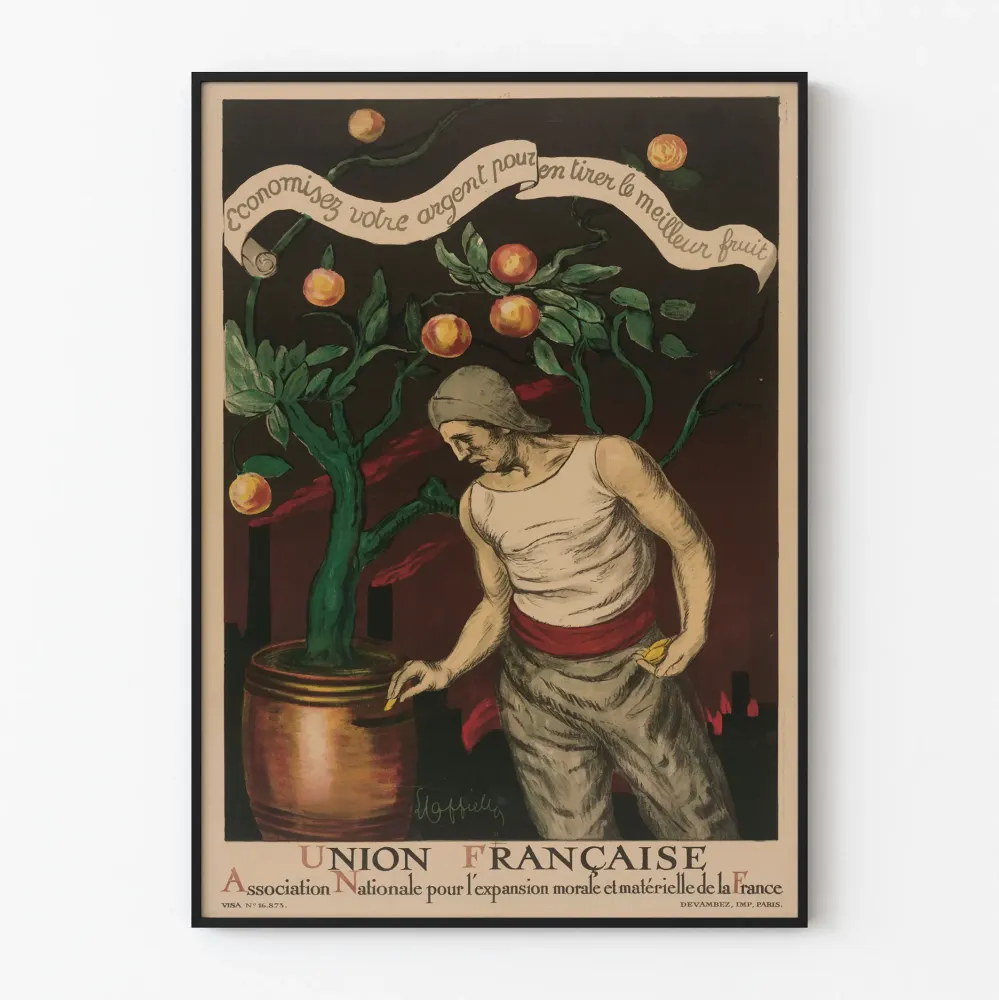 Plakat Stowarzyszenia Narodowego Związku Francuskiego Vintage